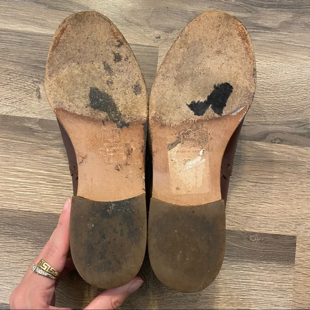 Moschino Brown Leather Lace Up Oxford Shoes - Picture 8 of 9